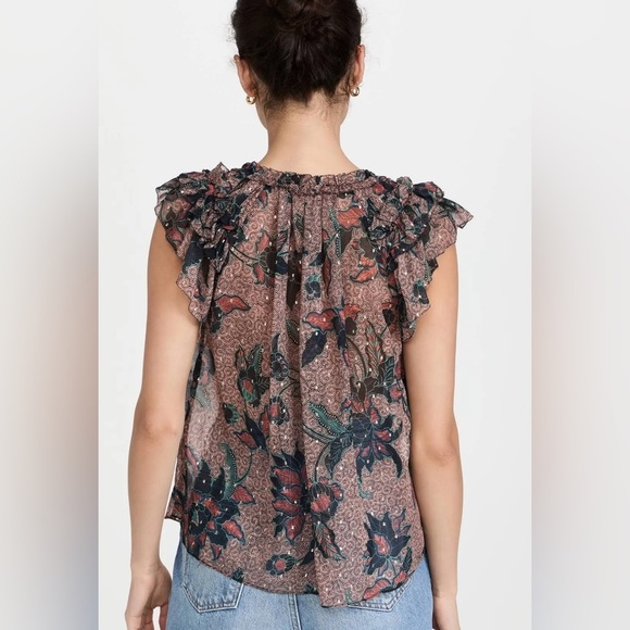 Ulla Johnson Marilyn Top Coral Floral - Picture 8 of 11